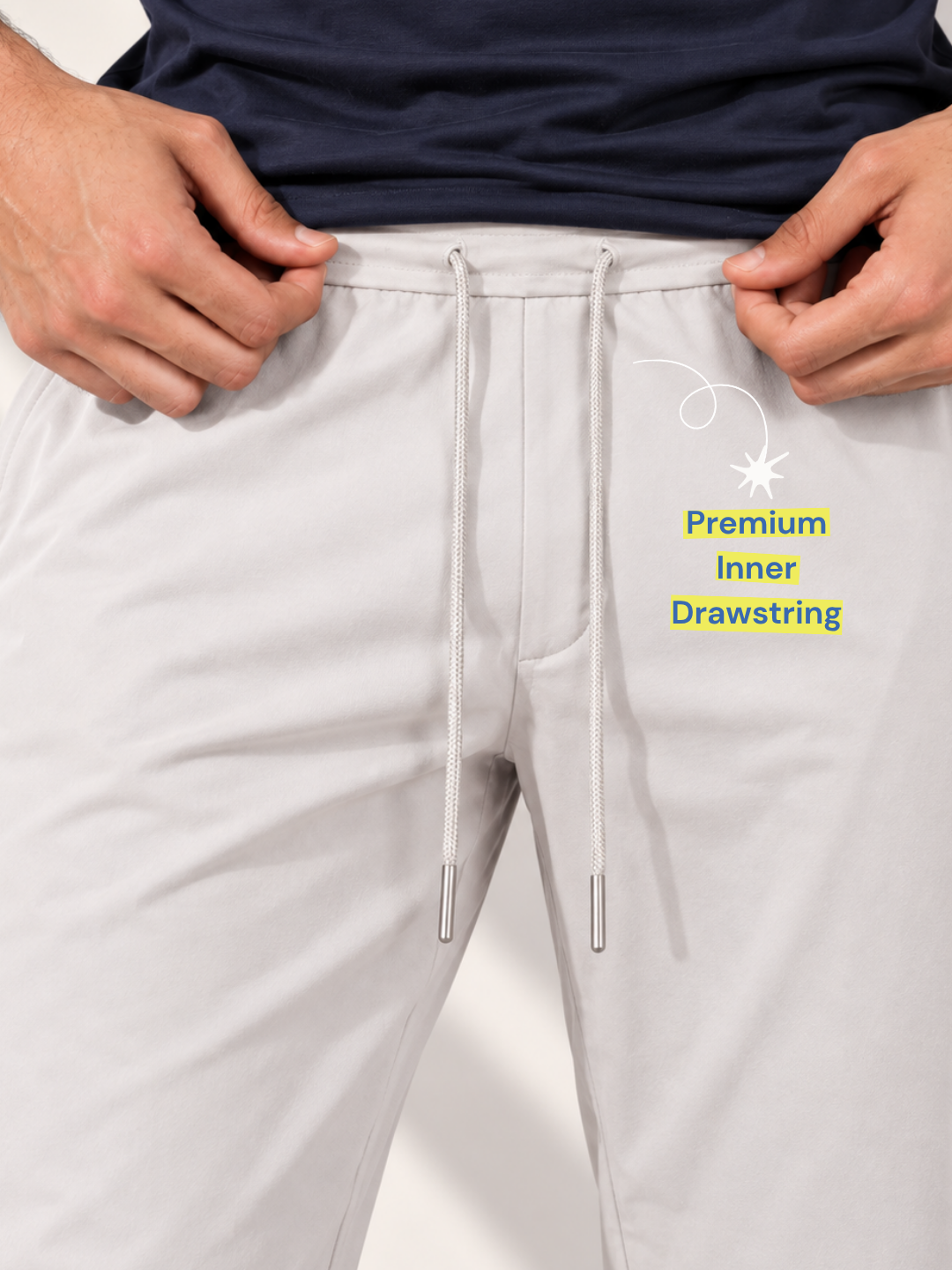 Navy Mens Cuddle Half Sleeve  + Stone Speedwind Commuter Pants