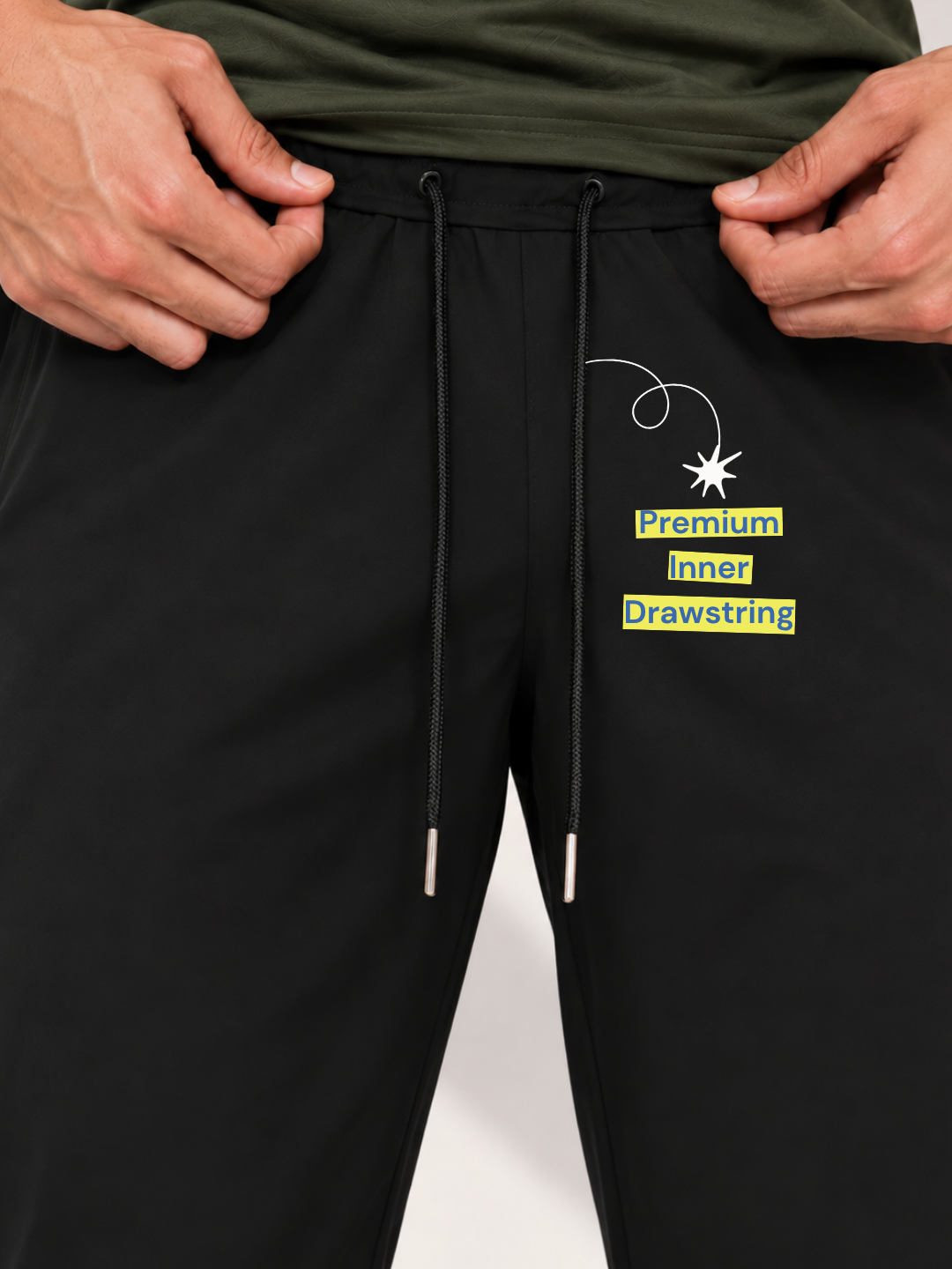 Olive Mens Cuddle Half Sleeve + Black Speedwind Commuter Pants