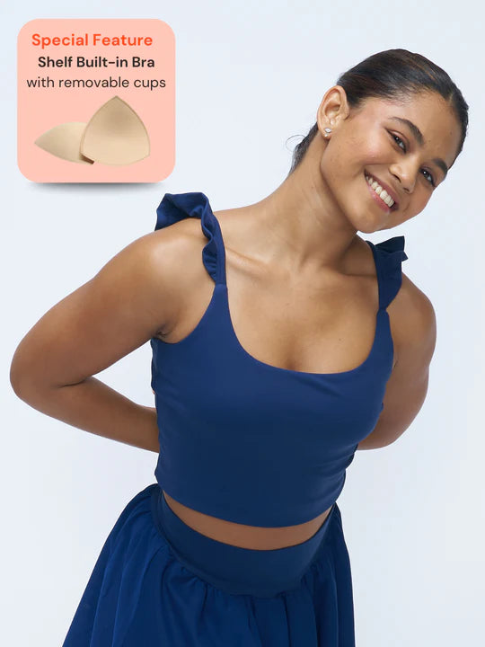 Stretchie™ Frill Tank + Built-In Bra