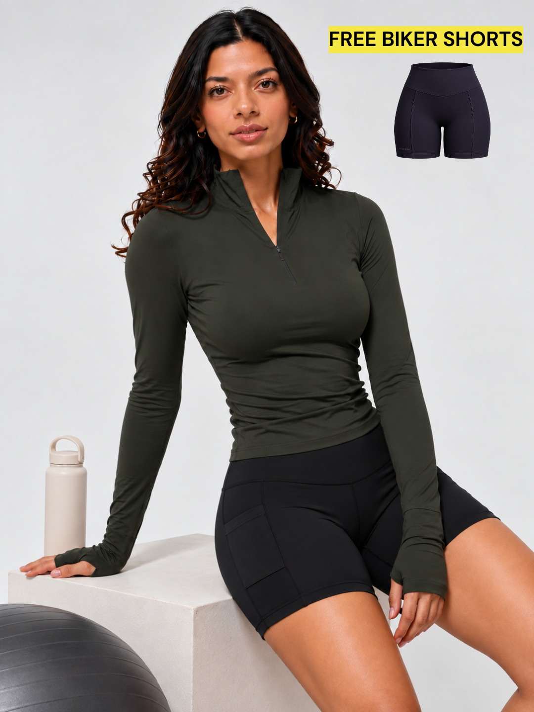 Cuddle Zipper Tee™ + Free Biker Shorts
