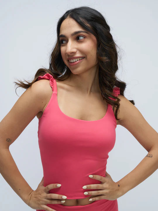 Stretchie™ Frill Tank + Built-In Bra