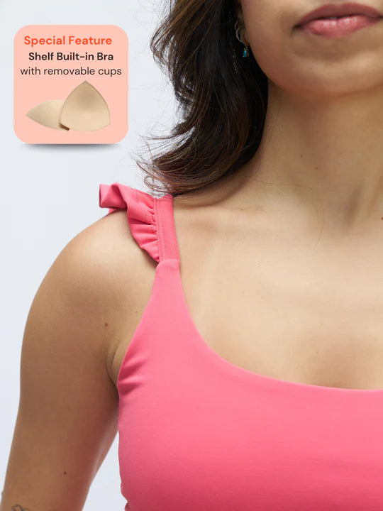 Stretchie™ Frill Tank + Built-In Bra