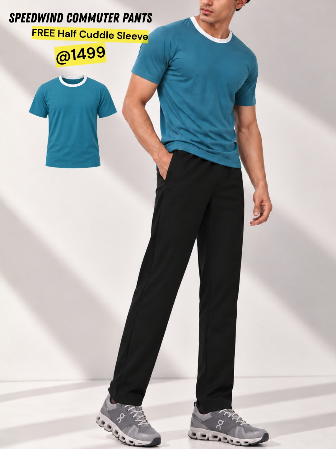 Commuter Pants Short Olive + Free Butter Yellow Mens Half Sleeve