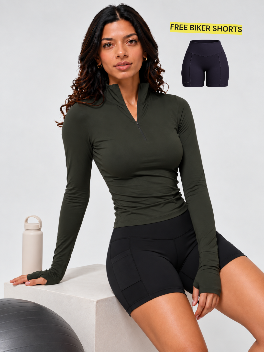 Cuddle Zipper Tee™ + Free Biker Shorts