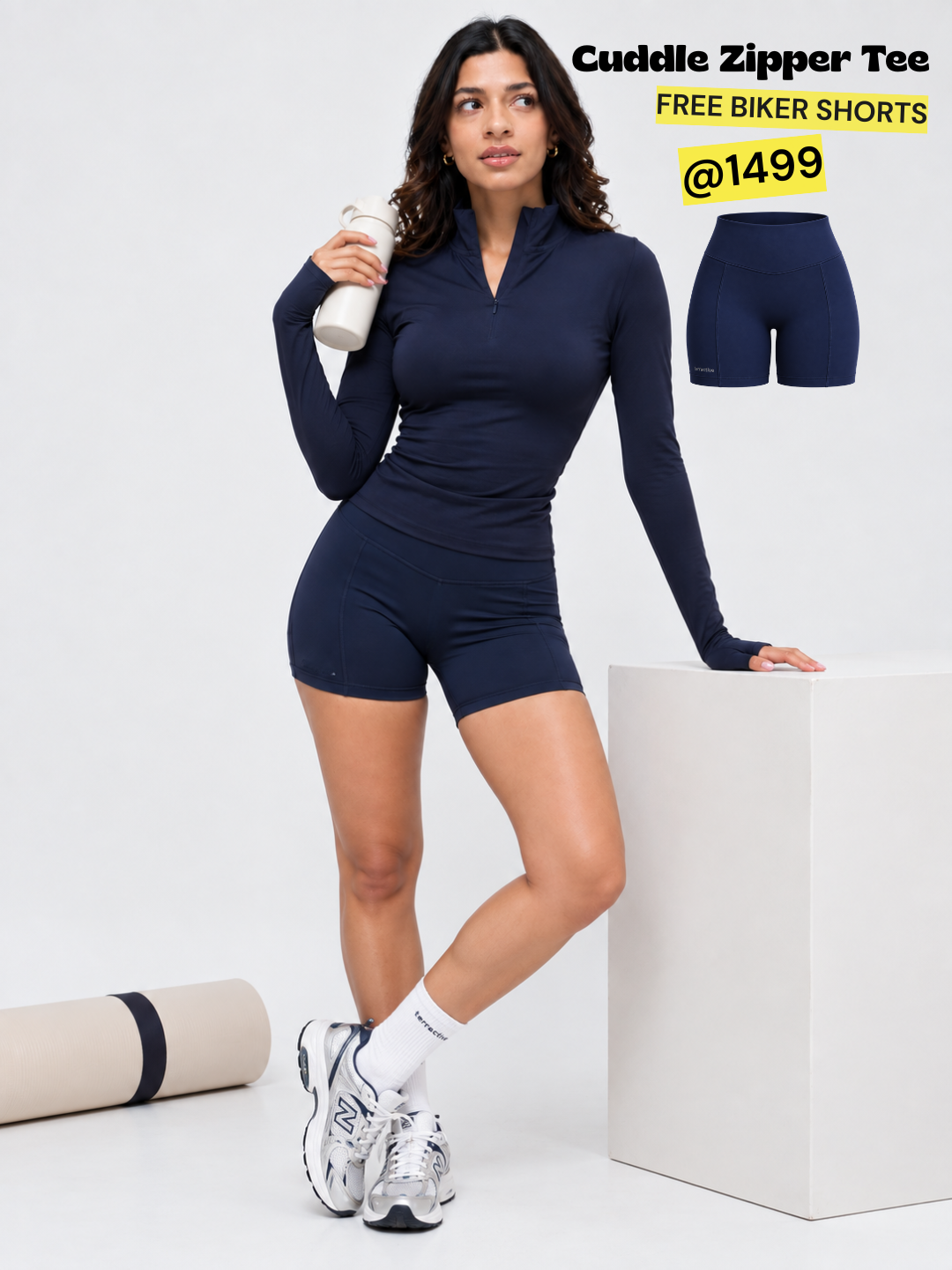 Cuddle Zipper Tee™ + Free Biker Shorts