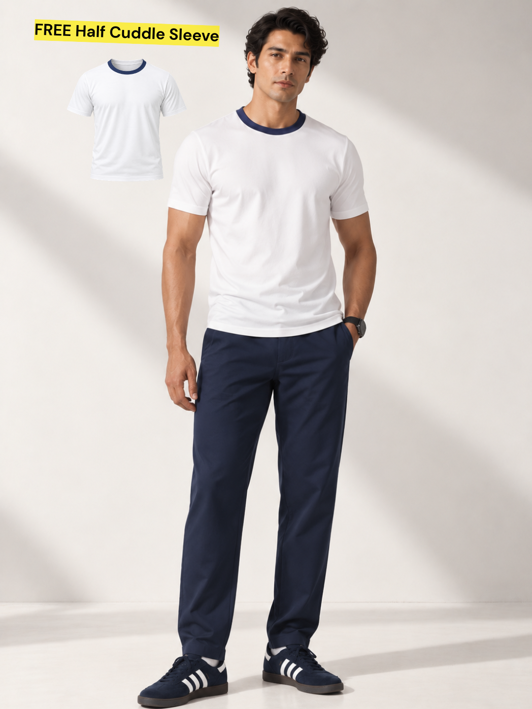 Commuter Pants Short Olive + Free Butter Yellow Mens Half Sleeve