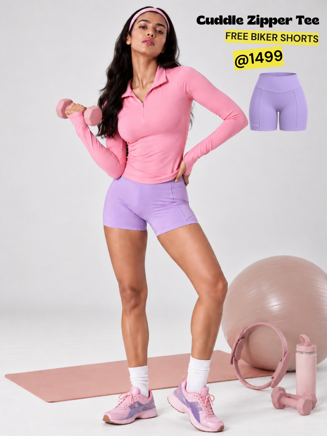 Cuddle Zipper Tee™ + Free Biker Shorts