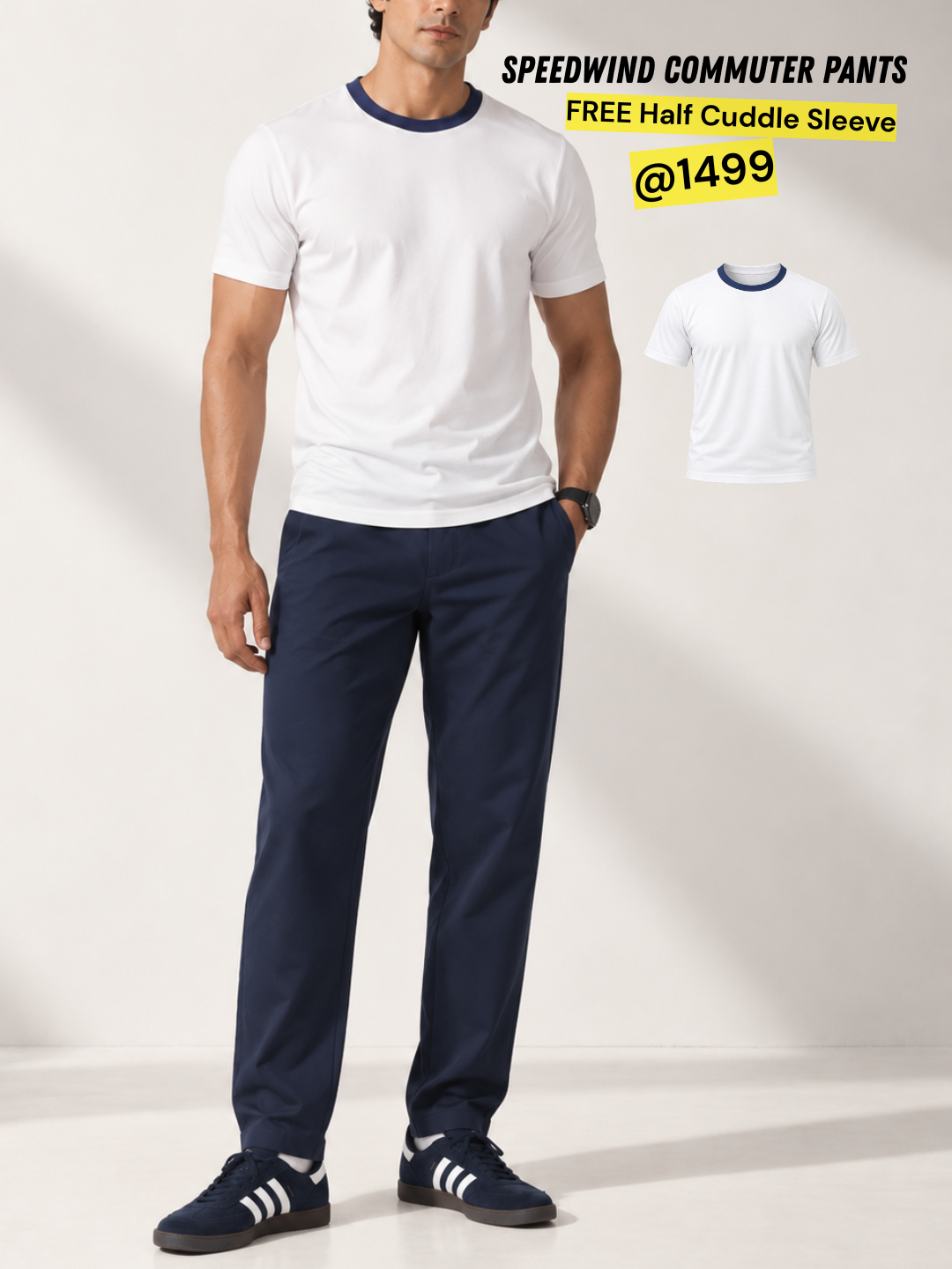 Commuter Pants Short Olive + Free Butter Yellow Mens Half Sleeve
