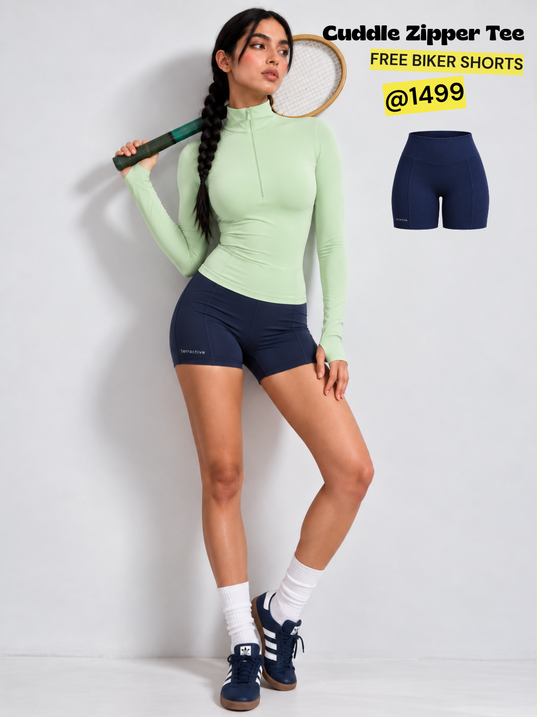 Cuddle Zipper Tee™ + Free Biker Shorts